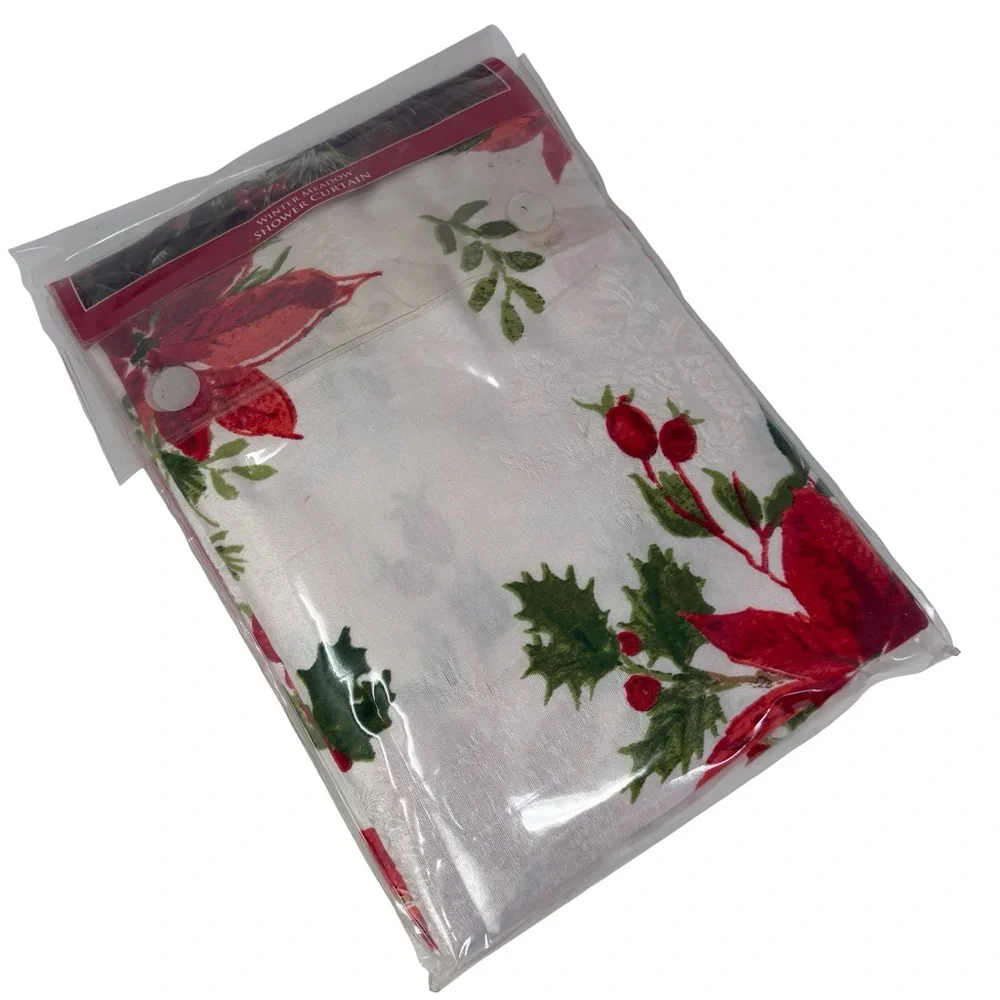 Lenox Christmas Holiday Winter Meadow Shower Curtain 72x72 New